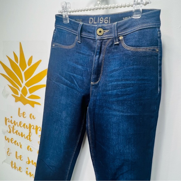 DL1961 Premium Denim Nina Super High Rise Skinny Jeans Dark Wash Size 26 - Picture 3 of 15